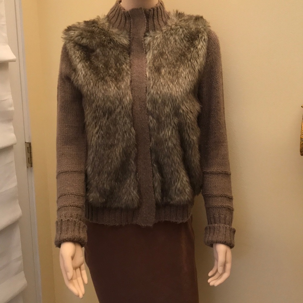 CYNTHIA ROWLEY ZIP UP SWEATER